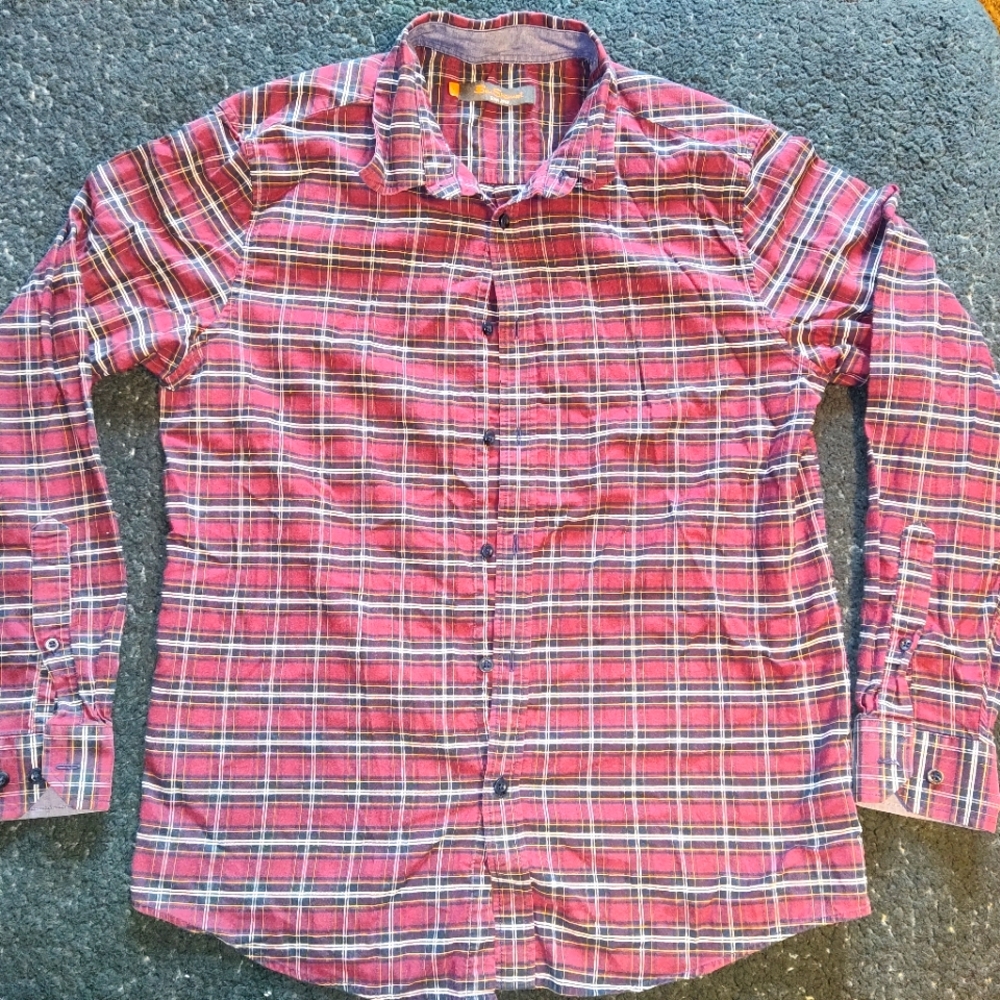 Ben Sherman Long Sleeve Button Down Plaid Shirt